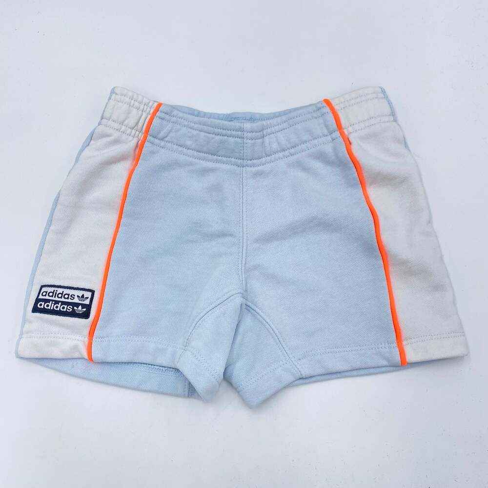 Adidas Girls' Blue & White Panels Trefoil Sweat Shorts Size 4T